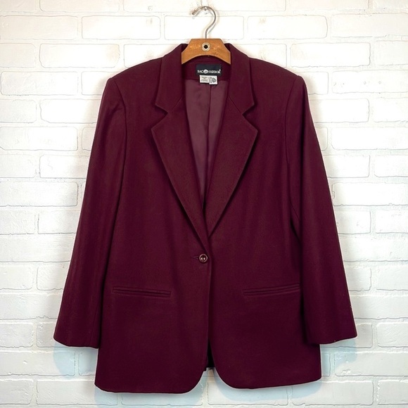 225731 Embroided Wool Red Maroon Jacket (Open Front) main image 0